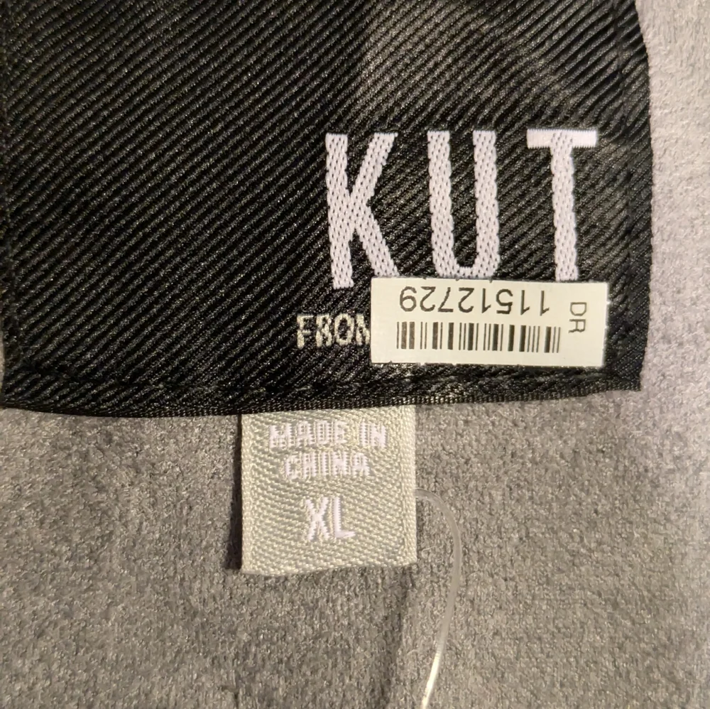 Women's Kut from the Kloth Jacee Draped Gray Faux Suede‎ Moto Jacket | Size XL